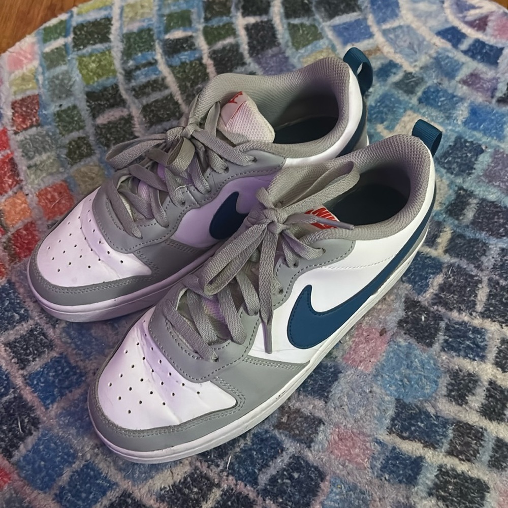 Nike Court Borough Low 2 GS Light Smoke Grey White Marina